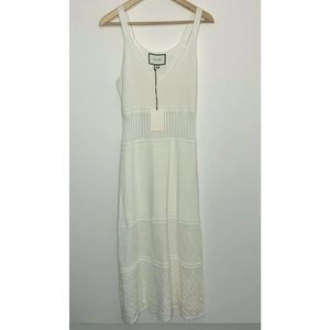 Alexis Rozanna Dress White Knit Maxi Boho Chic Womens Medium New